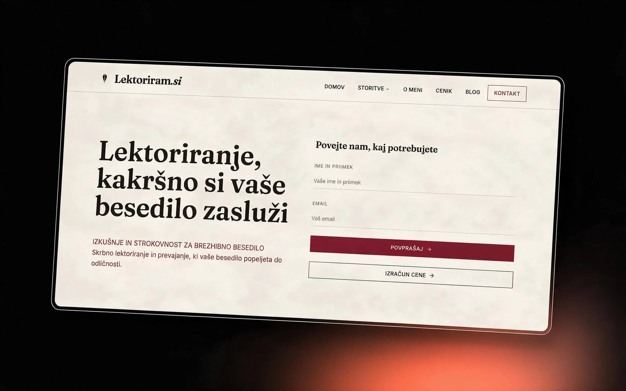 Lektoriram, Website-Entwicklung